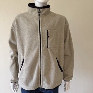 Outersport Outertech Fleece Jacket Beige Stand-Up Collar Full Zip Men's XL